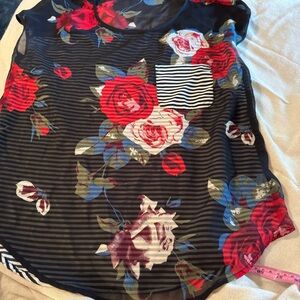 Charming Charlie Red Graphic Sleeveless Tank Top